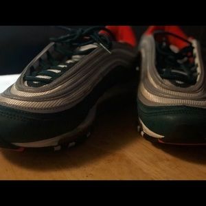 Air max 97 (green, orange, and white color way)